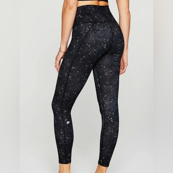 NWT, Fabletics, Define High-Waisted Legging 7/8, Black Space Splatter, XS - Picture 2 of 4